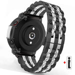 Cinturino per orologio in acciaio inossidabile con fibbia a farfalla e sette perline, For  Amazfit T-Rex 3, For  Amazfit T-Rex 2