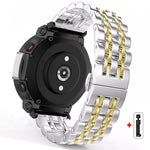 Cinturino per orologio in acciaio inossidabile con fibbia a farfalla e sette perline, For  Amazfit T-Rex 3, For  Amazfit T-Rex 2