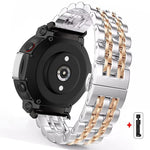 Cinturino per orologio in acciaio inossidabile con fibbia a farfalla e sette perline, For  Amazfit T-Rex 3, For  Amazfit T-Rex 2