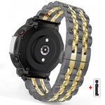 Cinturino per orologio in acciaio inossidabile con fibbia a farfalla e sette perline, For  Amazfit T-Rex 3, For  Amazfit T-Rex 2