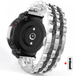 Cinturino per orologio in acciaio inossidabile con fibbia a farfalla e sette perline, For Amazfit T-Rex Pro