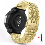 Cinturino per orologio in acciaio inossidabile con fibbia a farfalla e sette perline, For Amazfit T-Rex Pro
