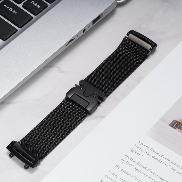 Cinturino per orologio in acciaio inossidabile con fibbia a scatto tipo paracadute, stile milanese., For  Amazfit T-Rex 3, For  Amazfit T-Rex 2, For Amazfit T-Rex Pro