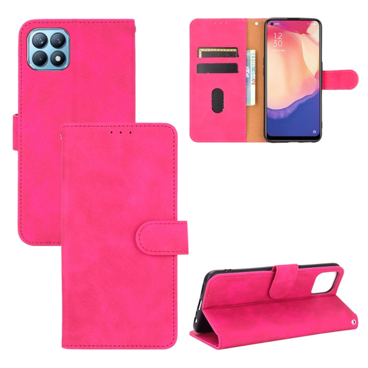 Tinta unita Skin Feel Fibbia magnetica Flip orizzontale Custodia in pelle PU con struttura in vitello con supporto e slot per schede e portafoglio, For OPPO Reno4 SE, For Samsung Galaxy M51(European Version)
