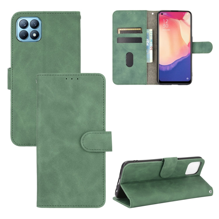 Tinta unita Skin Feel Fibbia magnetica Flip orizzontale Custodia in pelle PU con struttura in vitello con supporto e slot per schede e portafoglio, For OPPO Reno4 SE, For Samsung Galaxy M51(European Version)