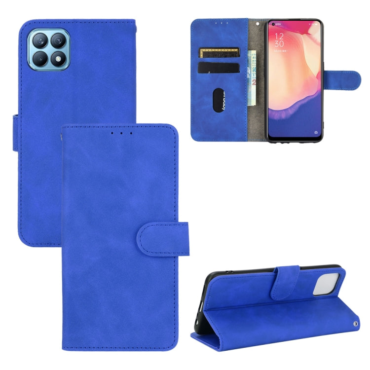 Tinta unita Skin Feel Fibbia magnetica Flip orizzontale Custodia in pelle PU con struttura in vitello con supporto e slot per schede e portafoglio, For OPPO Reno4 SE, For Samsung Galaxy M51(European Version)