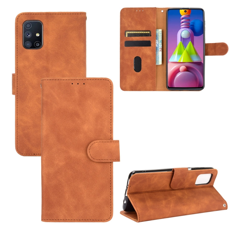 Tinta unita Skin Feel Fibbia magnetica Flip orizzontale Custodia in pelle PU con struttura in vitello con supporto e slot per schede e portafoglio, For OPPO Reno4 SE, For Samsung Galaxy M51(European Version)