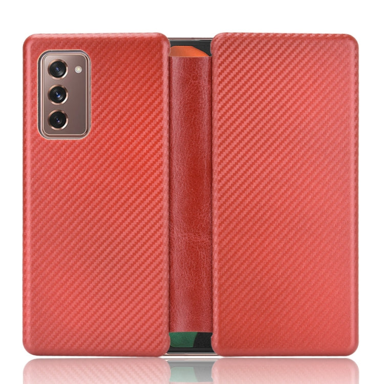 Struttura in fibra di carbonio Flip orizzontale magnetico Custodia in pelle TPU + PC + PU con slot per schede, For OPPO Reno4 SE, For Samsung Galaxy Z Fold2 5G