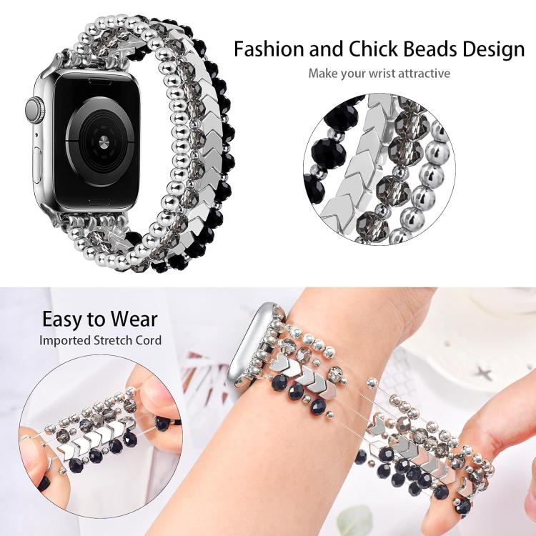 Cinturino per orologio in metallo con perline di cristallo a forma di freccia xDfind, For Apple Watch 42 / 44 / 45 / 46 / 49mm, For Apple Watch 38 / 40 / 41 / S10 42mm