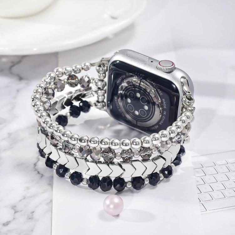 Cinturino per orologio in metallo con perline di cristallo a forma di freccia xDfind, For Apple Watch 42 / 44 / 45 / 46 / 49mm, For Apple Watch 38 / 40 / 41 / S10 42mm