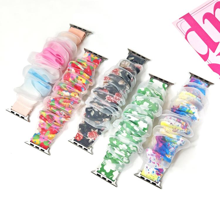 Cinturino per orologio xDfind in organza ibrida a doppio strato di poliestere e poliestere., For Apple Watch 42 / 44 / 45 / 46 / 49mm, For Apple Watch 38 / 40 / 41 / S10 42mm