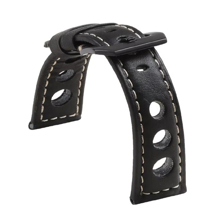Cinturino per orologio xDfind a tre fori in vera pelle traspirante, 20mm, 22mm, 24mm