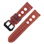 Cinturino per orologio xDfind a tre fori in vera pelle traspirante, 20mm, 22mm, 24mm