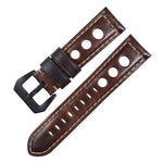 Cinturino per orologio xDfind a tre fori in vera pelle traspirante, 20mm, 22mm, 24mm