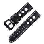 Cinturino per orologio xDfind a tre fori in vera pelle traspirante, 20mm, 22mm, 24mm