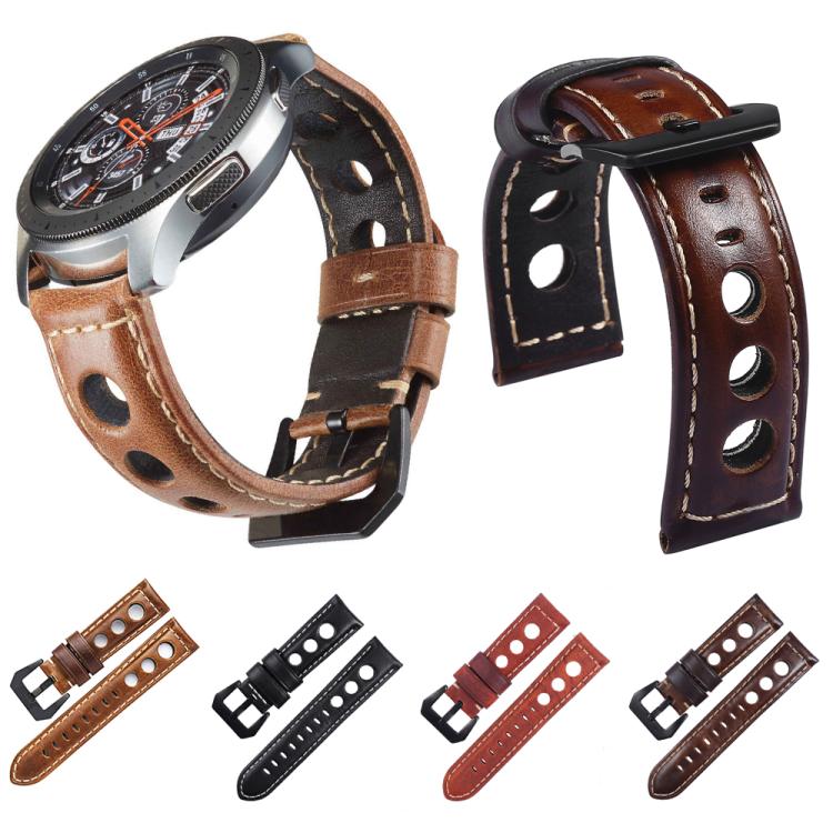 Cinturino per orologio xDfind a tre fori in vera pelle traspirante, 20mm, 22mm, 24mm