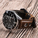Cinturino per orologio xDfind a tre fori in vera pelle traspirante, 20mm, 22mm, 24mm