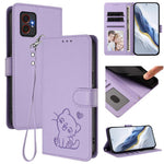 Custodia per telefono in pelle con ciondolo a forma di gatto e cuore in rilievo, completa di cinturino da polso., For Samsung Galaxy XCover7 Pro, For Samsung Galaxy XCover7 5G