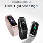 Braccialetto intelligente GTL1 con schermo TFT da 0,96 pollici per il monitoraggio della frequenza cardiaca e fitness tracker.