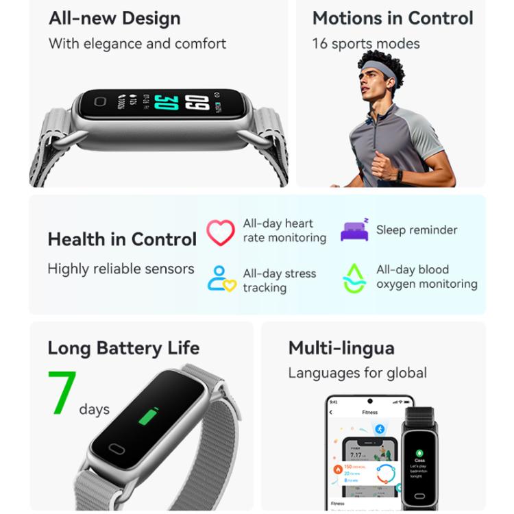 Braccialetto intelligente GTL1 con schermo TFT da 0,96 pollici per il monitoraggio della frequenza cardiaca e fitness tracker.