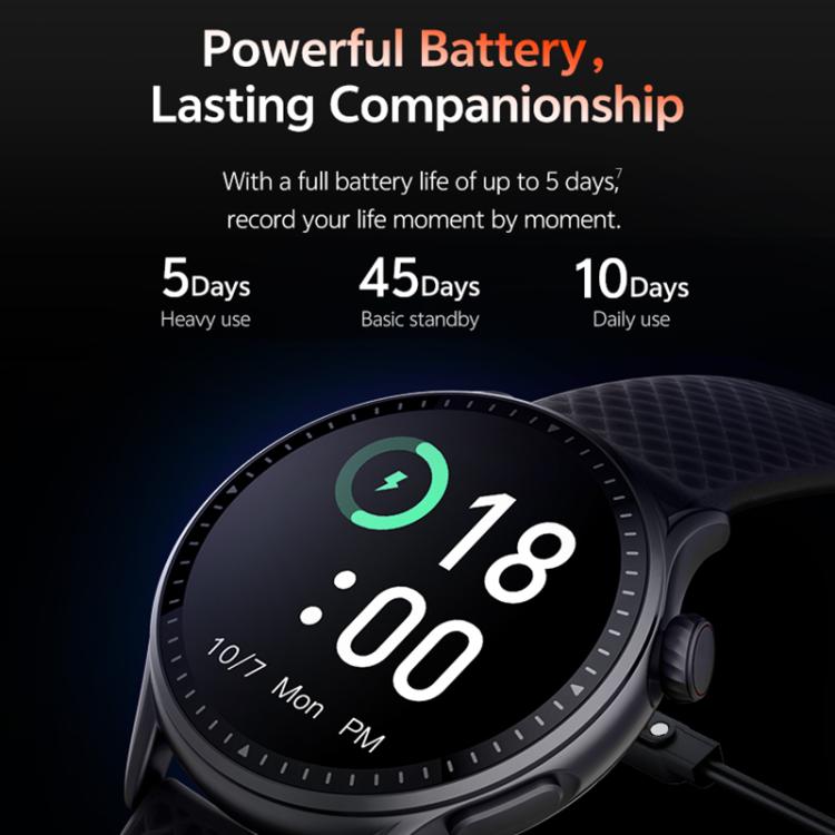 Smartwatch fitness tracker GTR3 con schermo AMOLED da 1,43 pollici e supporto per il monitoraggio della frequenza cardiaca.