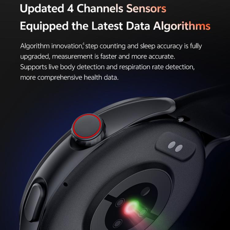 Smartwatch fitness tracker GTR3 con schermo AMOLED da 1,43 pollici e supporto per il monitoraggio della frequenza cardiaca.