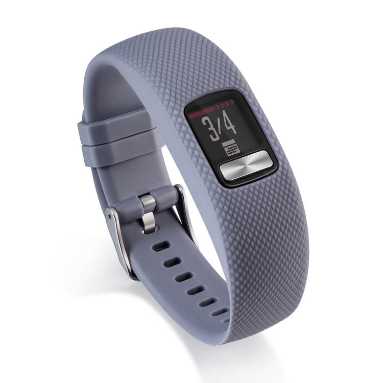 Cinturino sportivo in silicone con fibbia argentata per Garmin Vivofit 4 xDfind., S, L