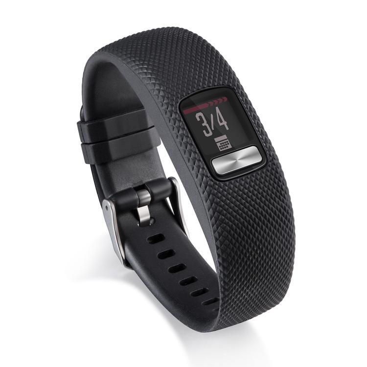 Cinturino sportivo in silicone con fibbia argentata per Garmin Vivofit 4 xDfind., S, L