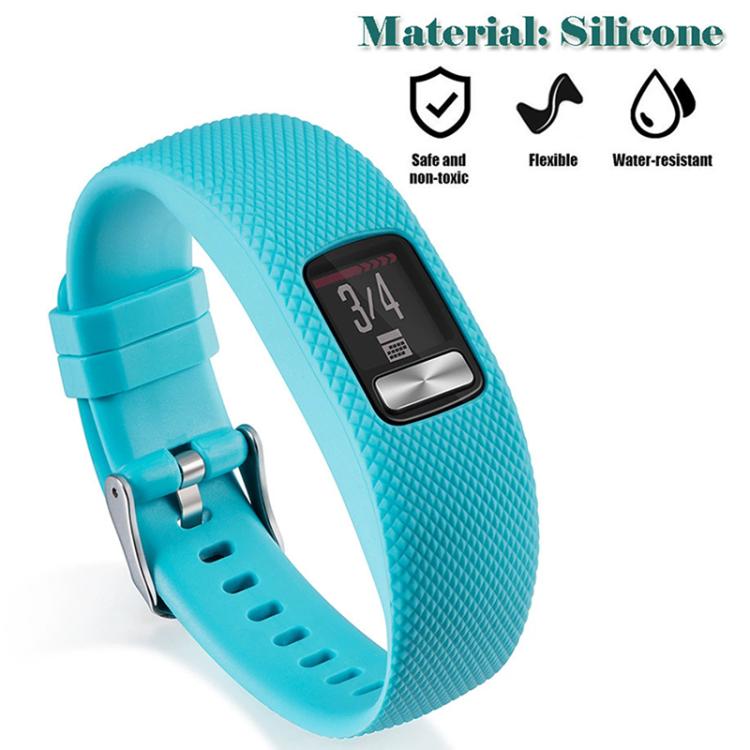 Cinturino sportivo in silicone con fibbia argentata per Garmin Vivofit 4 xDfind., S, L