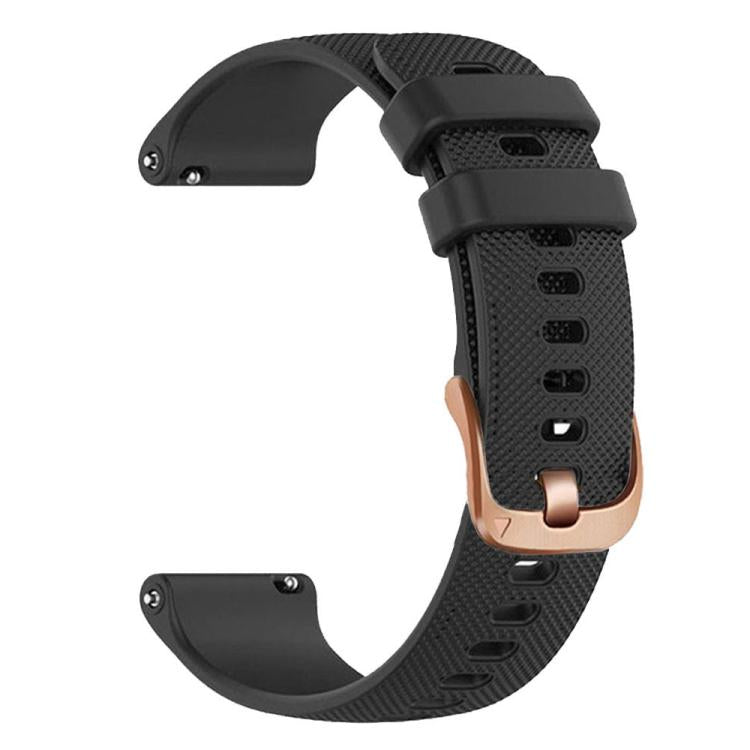 Cinturino sportivo in silicone con fibbia color oro rosa xDfind per Garmin Vivoactive 5 / Venu / Forerunner 165., 18mm, 20mm