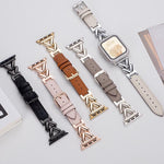 Cinturino per orologio xDfind in metallo ibrido pelle a forma di V, For Apple Watch 42 / 44 / 45 / 46 / 49mm, For Apple Watch 38 / 40 / 41 / S10 42mm