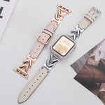 Cinturino per orologio xDfind in metallo ibrido pelle a forma di V, For Apple Watch 42 / 44 / 45 / 46 / 49mm, For Apple Watch 38 / 40 / 41 / S10 42mm