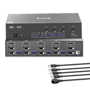 KCEVE KC-KVM403DH 4 IN 1 OUT DP/HD USB 3.0 4K 144Hz KVM Switch, EU Plug, US Plug, UK Plug, AU Plug