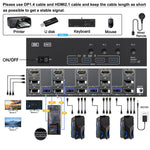KCEVE KC-KVM403DH 4 IN 1 OUT DP/HD USB 3.0 4K 144Hz KVM Switch, EU Plug, US Plug, UK Plug, AU Plug