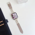 Cinturino per orologio xDfind in pelle e metallo con catena in denim., For Apple Watch 42 / 44 / 45 / 46 / 49mm, For Apple Watch 38 / 40 / 41 / S10 42mm