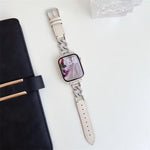 Cinturino per orologio xDfind in pelle e metallo con catena in denim., For Apple Watch 42 / 44 / 45 / 46 / 49mm, For Apple Watch 38 / 40 / 41 / S10 42mm