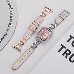 Cinturino per orologio xDfind in pelle e metallo con catena in denim., For Apple Watch 42 / 44 / 45 / 46 / 49mm, For Apple Watch 38 / 40 / 41 / S10 42mm