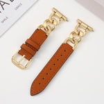 Cinturino per orologio xDfind in pelle e metallo con catena in denim., 22mm