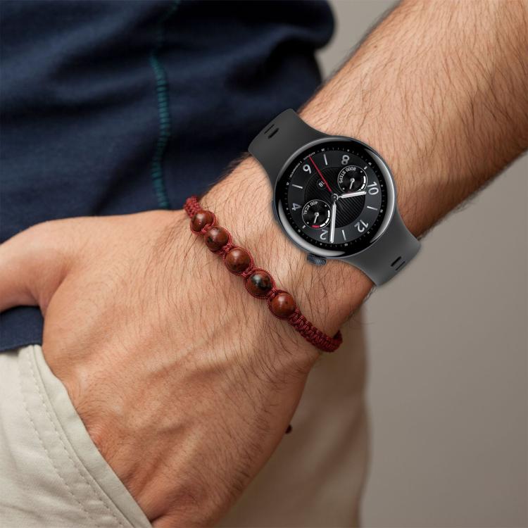 Cinturino per orologio in silicone tinta unita con fibbia argentata xDfind, For vivo Watch 5