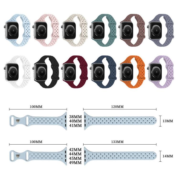 Cinturino per orologio in silicone intrecciato con fibbia a farfalla xDfind, For Apple Watch 42 / 44 / 45 / 46 / 49mm, For Apple Watch 38 / 40 / 41 / S10 42mm