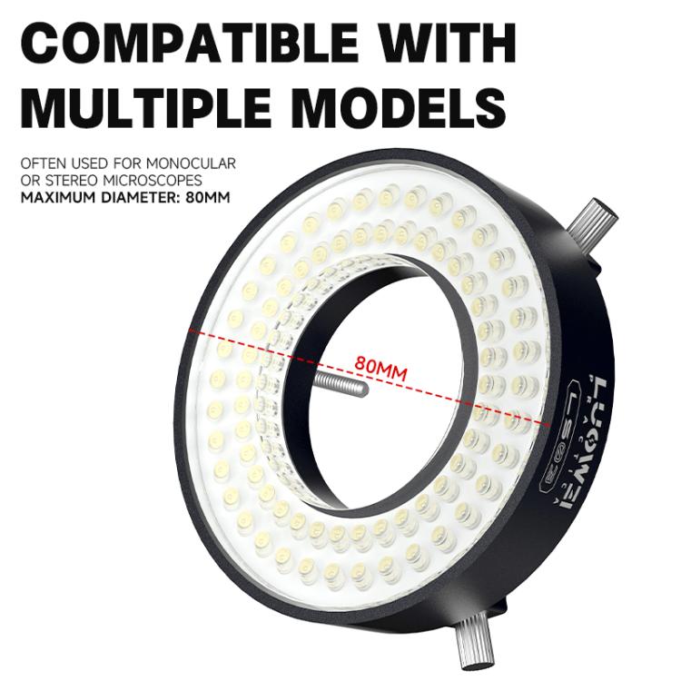 Luowei LS03 - Anello luminoso per microscopio ad alta luminosità con 72 LED, LUOWEI LS03