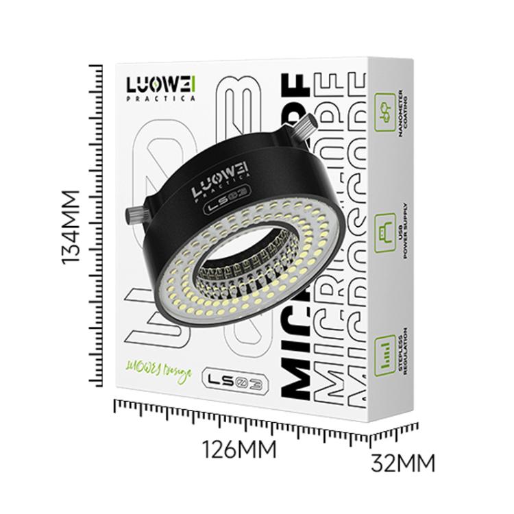Luowei LS03 - Anello luminoso per microscopio ad alta luminosità con 72 LED, LUOWEI LS03
