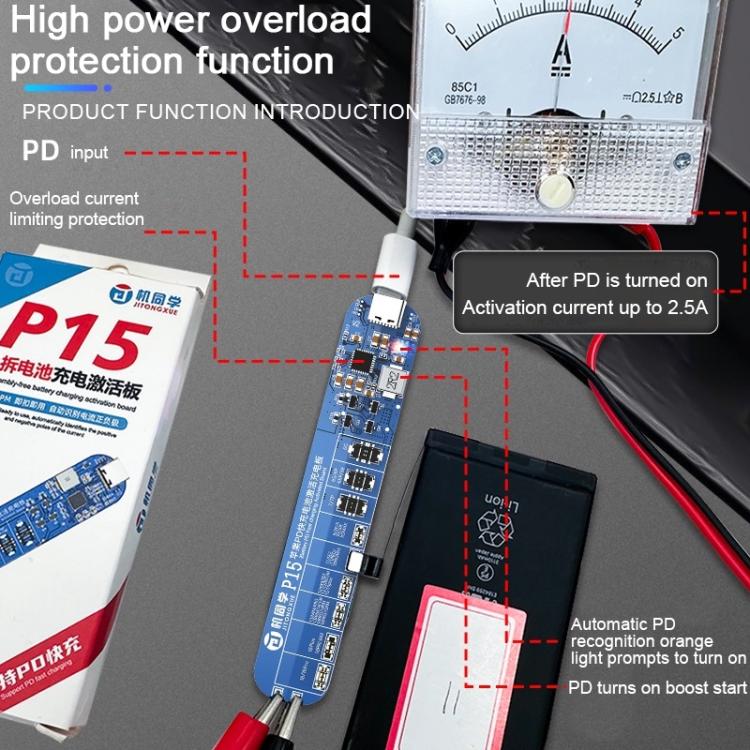 Scheda di attivazione per la ricarica della batteria senza smontaggio JTX P15 con ricarica PD per iPhone 6-16 Pro Max, JTX P15