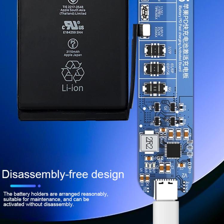 Scheda di attivazione per la ricarica della batteria senza smontaggio JTX P15 con ricarica PD per iPhone 6-16 Pro Max, JTX P15