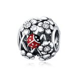 Accessori per collana braccialetto fai-da-te con perline coccinella da giardino in argento sterling S925, Elves Ladybug