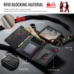 DG.MING Serie M6 Custodia per telefono in pelle rimovibile con cordino lungo e porta carte RFID a tre ante, ideale per dispositivi RFID., For Galaxy Z Flip8 5G, For Samsung Galaxy Z Flip7 FE / Flip6, For Samsung Galaxy Z Flip7 5G