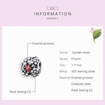 Accessori per collana braccialetto fai-da-te con perline coccinella da giardino in argento sterling S925, Elves Ladybug