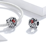 Accessori per collana braccialetto fai-da-te con perline coccinella da giardino in argento sterling S925, Elves Ladybug