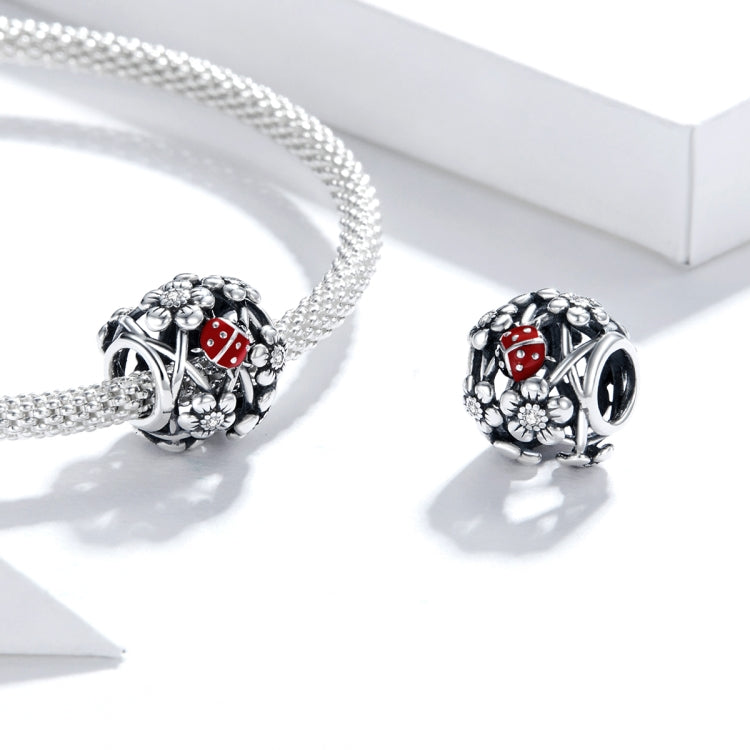 Accessori per collana braccialetto fai-da-te con perline coccinella da giardino in argento sterling S925, Elves Ladybug