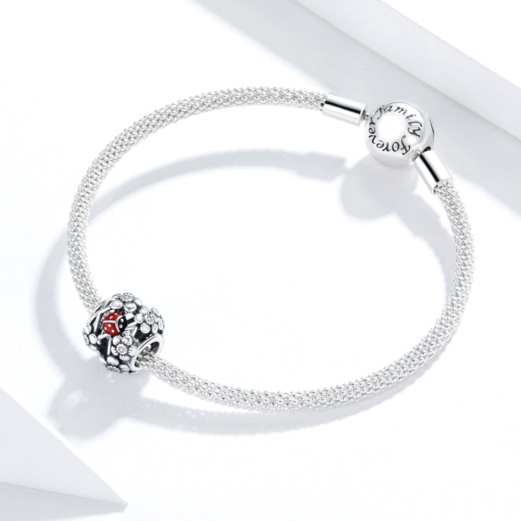 Accessori per collana braccialetto fai-da-te con perline coccinella da giardino in argento sterling S925, Elves Ladybug